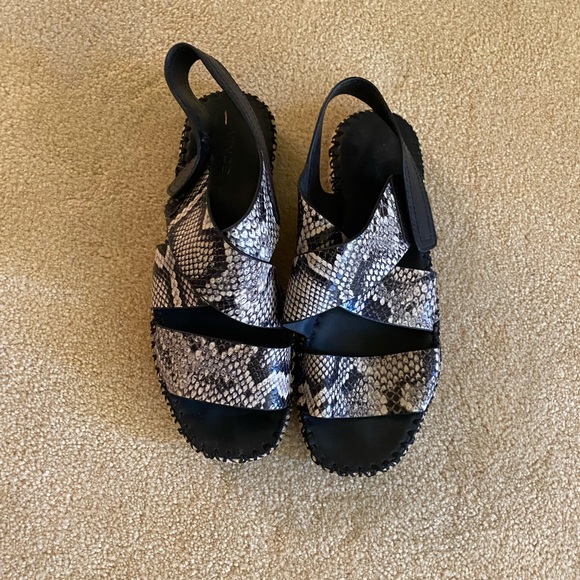 Tenison Snakeskin-Embossed Leather Sandals - Picture 3 of 4